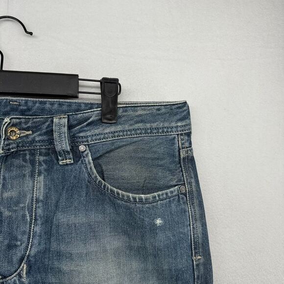 Diesel jeans mens 33x32 Fits 34x33 Blue Larkee Straight Whisker Vintage y2k - Picture 9 of 16